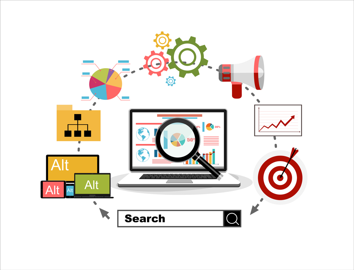 An illustration of what running an SEO audit would be in theory.