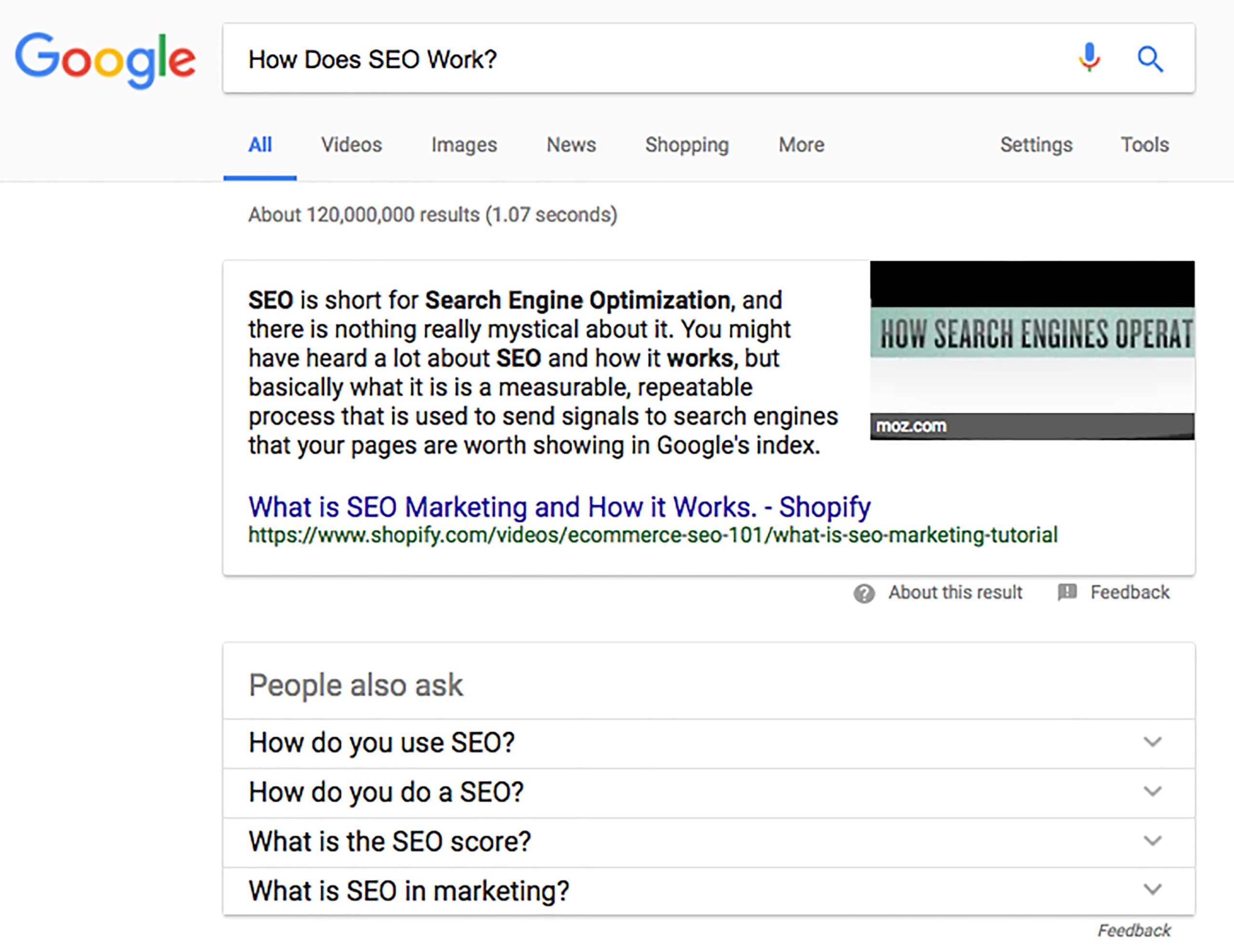 Featured Snippet Example | 2018 Search Engine Optimization in 2018