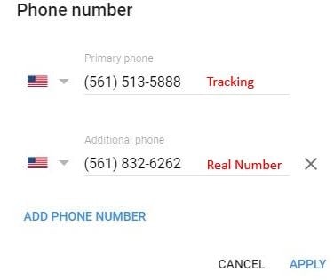 Google My Business Phone Tracking