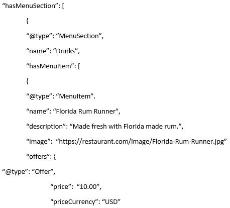 Resturant Menu Item Schema Markup Example Resturant Menu Item Schema Markup Example