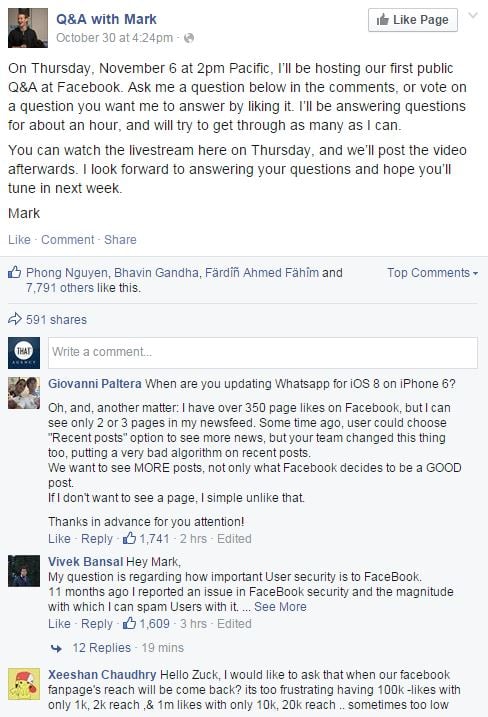 Q andA with Mark Zuckerberg